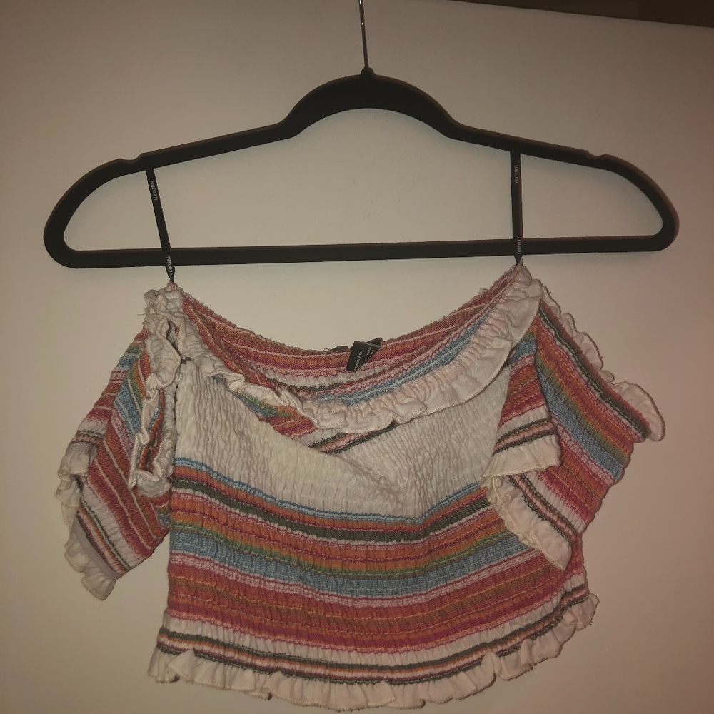 cropped, off the shoulder top